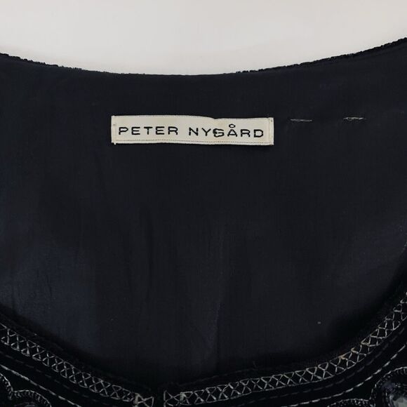 Peter Nygard Tunic 3X* Black Velvet Rhinestone Embellished Celestial Whimsygoth - Picture 9 of 9